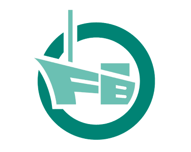 Logo tegnet af Torben Jantzen til Fisker og Bom